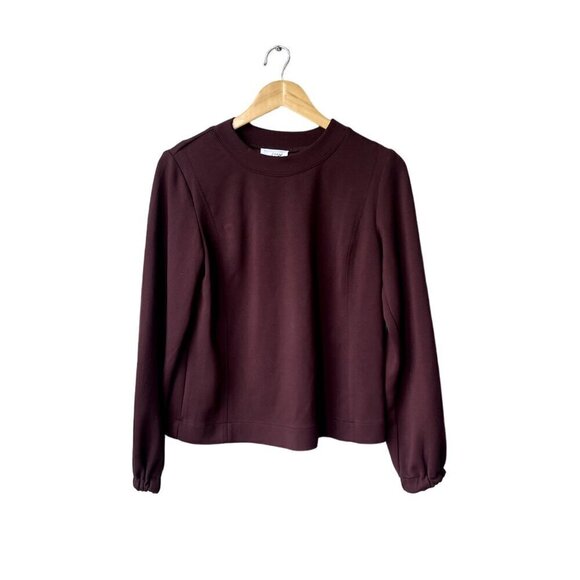 Soma Wknd Size S Soft Burgundy Red Tech Scuba Pullover Crewneck Sweatshirt - Picture 4 of 12